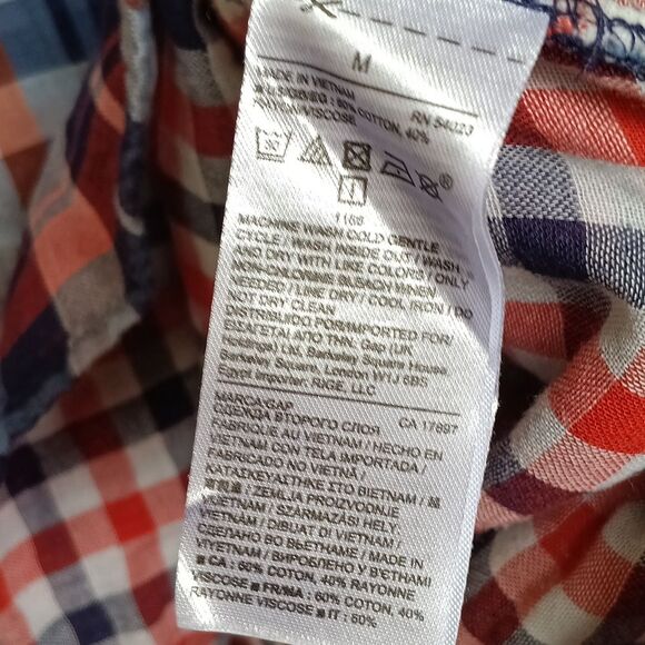 GAP Red and Blue Plaid Cotton Shirt Dress - Picture 3 of 5